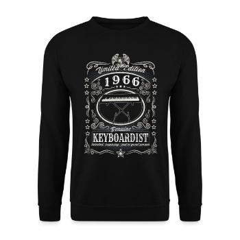 Vintage 1966 Keyboardist Birthday Gift Hobby - Unisex Sweatshirt - black - Front - Alina (178cm) & Michal (187cm)