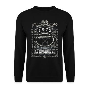 Vintage 1972 Keyboardist Birthday Gift Hobby - Unisex Sweatshirt - black - Front - Alina (178cm) & Michal (187cm)