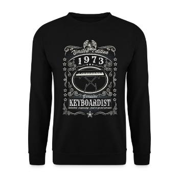 Vintage 1973 Keyboardist Birthday Gift Hobby - Unisex Sweatshirt - black - Front - Alina (178cm) & Michal (187cm)