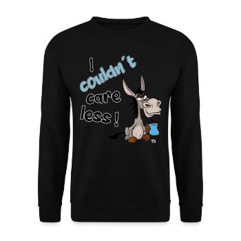 I couldn't care less. grim funny donkey - Unisex Sweatshirt - black - Front - Alina (178cm) & Michal (187cm)
