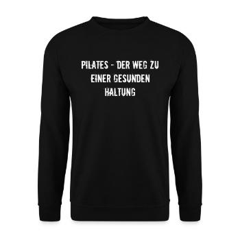 Pilates - Pilates - der Weg zu einer gesunden - Unisex Pullover - Schwarz - Vorne - Alina (178cm) & Michal (187cm)