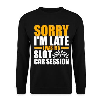 Slotcar Slotracing - Unisex Pullover - Schwarz - Vorne - Alina (178cm) & Michal (187cm)
