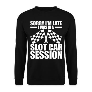 Slotcar Slotracing - Unisex Pullover - Schwarz - Vorne - Alina (178cm) & Michal (187cm)