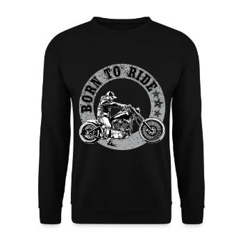 Motocyclette. Né pour conduire. - Sweat-shirt Unisexe - noir - Devant - Alina (178cm) & Michal (187cm)