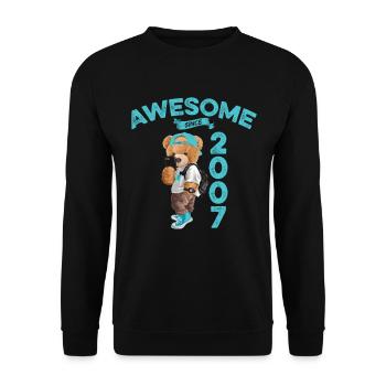 2007 Birthday Teddy Bear Awesome since - Unisex Sweatshirt - black - Front - Alina (178cm) & Michal (187cm)