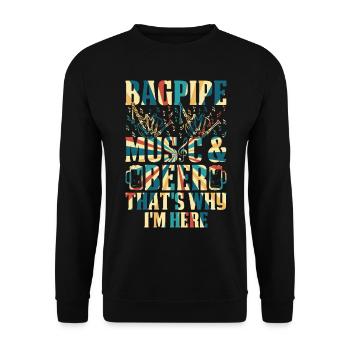 Musique de cornemuse et bière C’est pourquoi je suis ici - Sweat-shirt Unisexe - noir - Devant - Alina (178cm) & Michal (187cm)