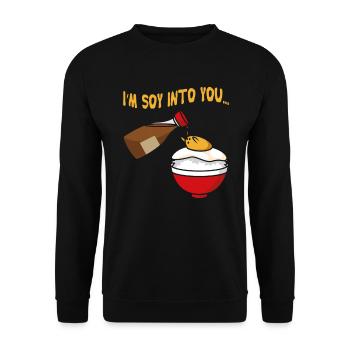 Sojasauce Kawaii I'm Soy Into You Japanische Sushi - Unisex Pullover - Schwarz - Vorne - Alina (178cm) & Michal (187cm)