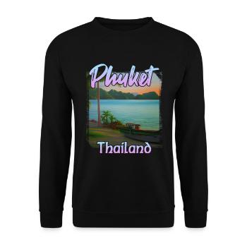 Phuket sunset in Thailand - Unisex Sweatshirt - black - Front - Alina (178cm) & Michal (187cm)