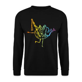 Funny Bagpipe Musician Bagpiper Funny Bagpipe Play - Unisex Pullover - Schwarz - Vorne - Alina (178cm) & Michal (187cm)