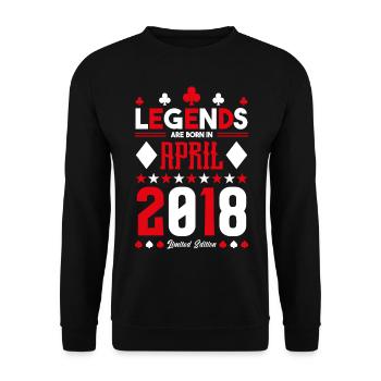 cadeau d'anniversaire avril 2018. jeux de carte. - Sweat-shirt Unisexe - noir - Devant - Alina (178cm) & Michal (187cm)