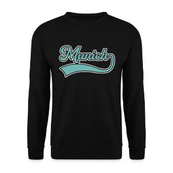 Lettrage munichois - Sweat-shirt Unisexe - noir - Devant - Alina (178cm) & Michal (187cm)