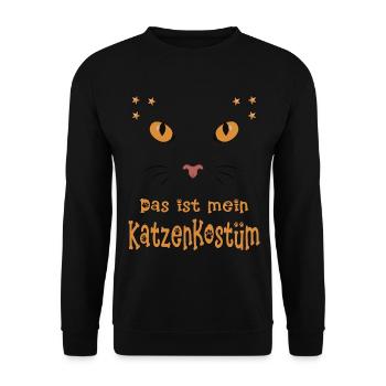 Karneval Katzen Gesicht mit Sternchen - Unisex Pullover - Schwarz - Vorne - Alina (178cm) & Michal (187cm)