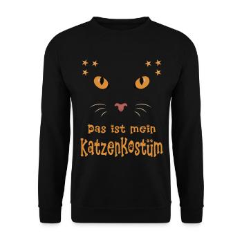 Karneval Katzen Gesicht mit Sternchen - Unisex Pullover - Schwarz - Vorne - Alina (178cm) & Michal (187cm)