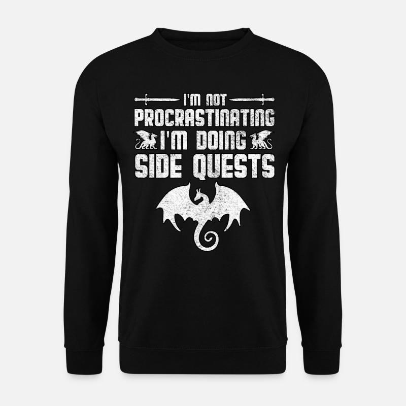 Ich procastiniere nicht, ich mache Side Rpg Gamer - Unisex Pullover - Schwarz