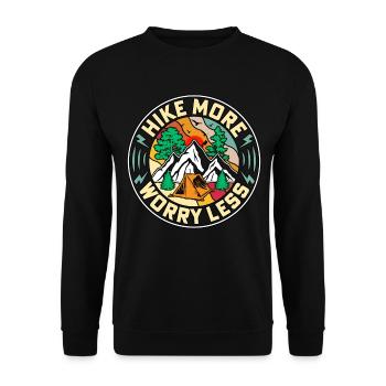 Hike More Worry Less Hiking Nature Camping - Unisex Sweatshirt - black - Front - Alina (178cm) & Michal (187cm)