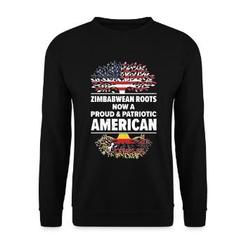 Geboren in Simbabwe Simbabwe Amerikaner USA - Unisex Pullover - Schwarz - Vorne - Alina (178cm) & Michal (187cm)