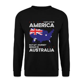 Geboren Australien Australien Amerikanisch USA - Unisex Pullover - Schwarz - Vorne - Alina (178cm) & Michal (187cm)