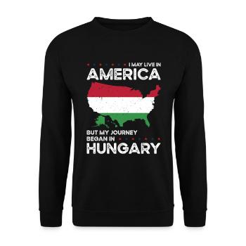 Geboren Ungarn Ungarn Amerikaner USA - Unisex Pullover - Schwarz - Vorne - Alina (178cm) & Michal (187cm)