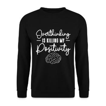 Overthinking Schädel Statue Kunstliebhaber - Unisex Pullover - Schwarz - Vorne - Alina (178cm) & Michal (187cm)