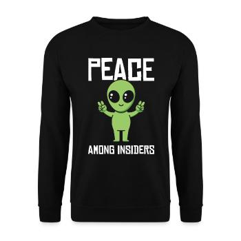 Alien Peace Alien Head Marsian Space Outsider - Unisex Pullover - Schwarz - Vorne - Alina (178cm) & Michal (187cm)