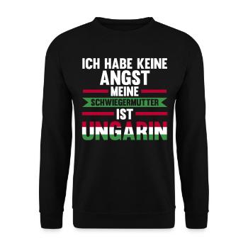 Ich habe keine Angst meine Schwiegermutter ist Ung - Unisex Pullover - Schwarz - Vorne - Alina (178cm) & Michal (187cm)