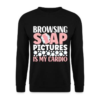 Savonnier fabrication de savon - Sweat-shirt Unisexe - noir - Devant - Alina (178cm) & Michal (187cm)