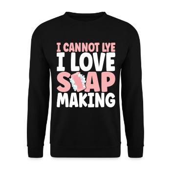Savonnier fabrication de savon - Sweat-shirt Unisexe - noir - Devant - Alina (178cm) & Michal (187cm)