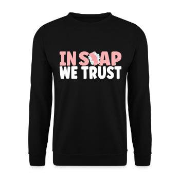 Savonnier fabrication de savon - Sweat-shirt Unisexe - noir - Devant - Alina (178cm) & Michal (187cm)