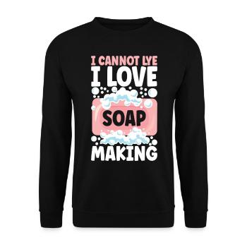 Savonnier fabrication de savon - Sweat-shirt Unisexe - noir - Devant - Alina (178cm) & Michal (187cm)