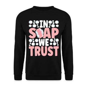 Savonnier fabrication de savon - Sweat-shirt Unisexe - noir - Devant - Alina (178cm) & Michal (187cm)