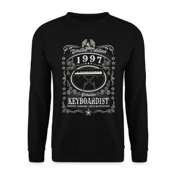 Vintage 1997 Keyboardist Birthday Gift Hobby - Unisex Sweatshirt - black - Front - Alina (178cm) & Michal (187cm)