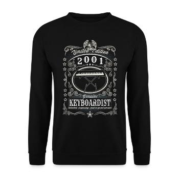 Vintage 2001 Keyboardist Geburtstag Geschenk Hobby - Unisex Pullover - Schwarz - Vorne - Alina (178cm) & Michal (187cm)