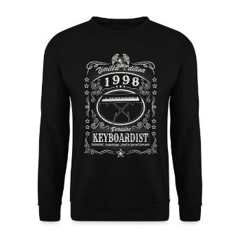 Vintage 1998 Keyboardist Geburtstag Geschenk Hobby - Unisex Pullover - Schwarz - Vorne - Alina (178cm) & Michal (187cm)