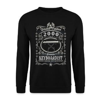 Vintage 2000 Keyboardist Geburtstag Geschenk Hobby - Unisex Pullover - Schwarz - Vorne - Alina (178cm) & Michal (187cm)