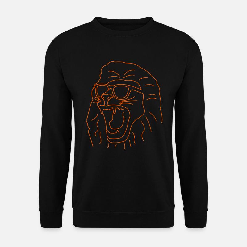 Löwe Partylöwe gezeichnet - Unisex Pullover - Schwarz