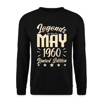 Naissance En mai 1960 Cadeau d'anniversaire 1960. - Sweat-shirt Unisexe - noir - Devant - Alina (178cm) & Michal (187cm)