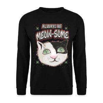 Cat with stars, funny saying, Pun pun - Unisex Sweatshirt - black - Front - Alina (178cm) & Michal (187cm)