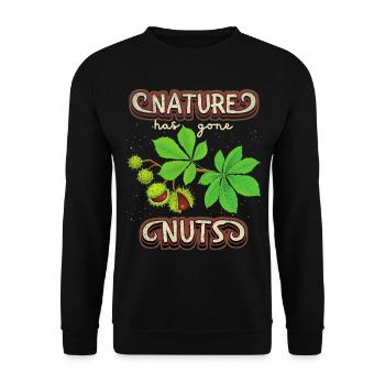 Herbst, Fall, Kastanien, Umweltschutz, Naturschutz - Unisex Pullover - Schwarz - Vorne - Alina (178cm) & Michal (187cm)