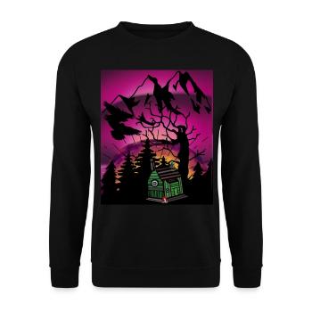 Horizont Waldbewohner Kinder Märchen Märchenfigur - Unisex Pullover - Schwarz - Vorne - Alina (178cm) & Michal (187cm)
