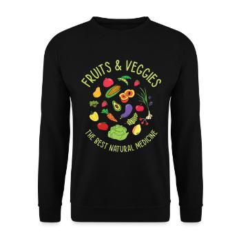 Médecine Naturelle Légumes Végétaliens Amateurs de fruits Fraîcheur - Sweat-shirt Unisexe - noir - Devant - Alina (178cm) & Michal (187cm)