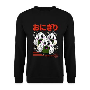 Japan kleine Onigiris Kanji - Unisex Pullover - Schwarz - Vorne - Alina (178cm) & Michal (187cm)