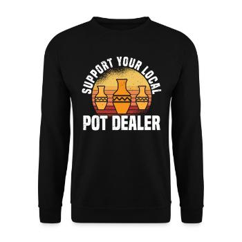 Poterie Argile Cours de poterie Poterie Getöpfert - Sweat-shirt Unisexe - noir - Devant - Alina (178cm) & Michal (187cm)