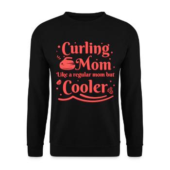 Curling Mom like a regular Mom but cooler - Unisex Pullover - Schwarz - Vorne - Alina (178cm) & Michal (187cm)