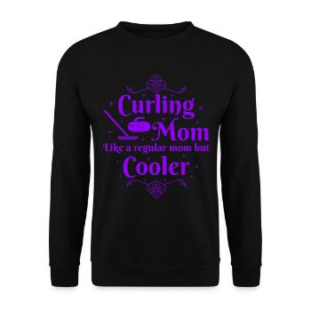 Curling Mom like a regular Mom but cooler - Unisex Pullover - Schwarz - Vorne - Alina (178cm) & Michal (187cm)