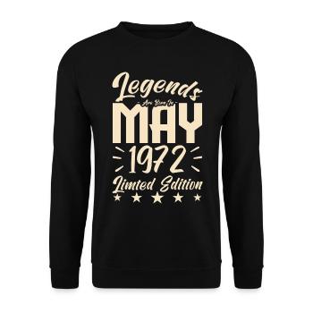 Geboren 1972 Geburtstagsgeschenk 1972. - Unisex Pullover - Schwarz - Vorne - Alina (178cm) & Michal (187cm)