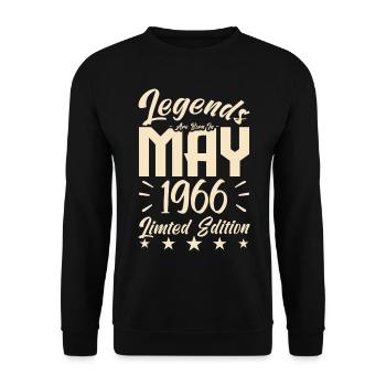 Geboren Mai 1966 Geburtstagsgeschenk 1966. - Unisex Pullover - Schwarz - Vorne - Alina (178cm) & Michal (187cm)