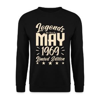 1969 births Birthday gift 1969. - Unisex Sweatshirt - black - Front - Alina (178cm) & Michal (187cm)
