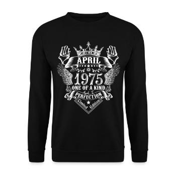 Avril 1975 anniversaire Avril 1975 Avril - Sweat-shirt Unisexe - noir - Devant - Alina (178cm) & Michal (187cm)