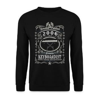 Vintage 2006 Keyboardist Geburtstag Geschenk Hobby - Unisex Pullover - Schwarz - Vorne - Alina (178cm) & Michal (187cm)