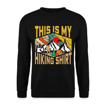 Das ist mein Wandershirt Nature Camping - Unisex Pullover - Schwarz - Vorne - Alina (178cm) & Michal (187cm)